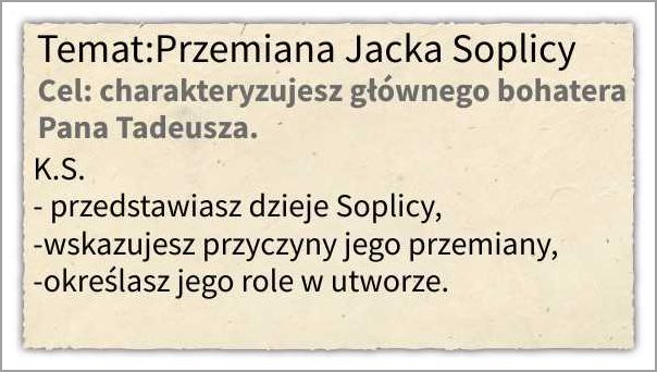 Przemiana Jacka Soplicy – rozprawka