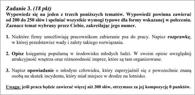 Przykłady tematów rozprawki rozszerzonej polski 2021